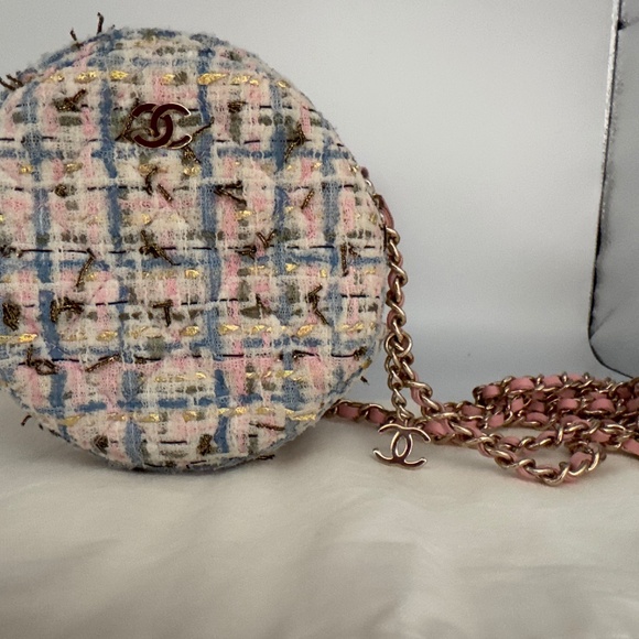 Chanel Pink and Baby Blue Tweed Lifesaver Bag - Picture 1 of 4
